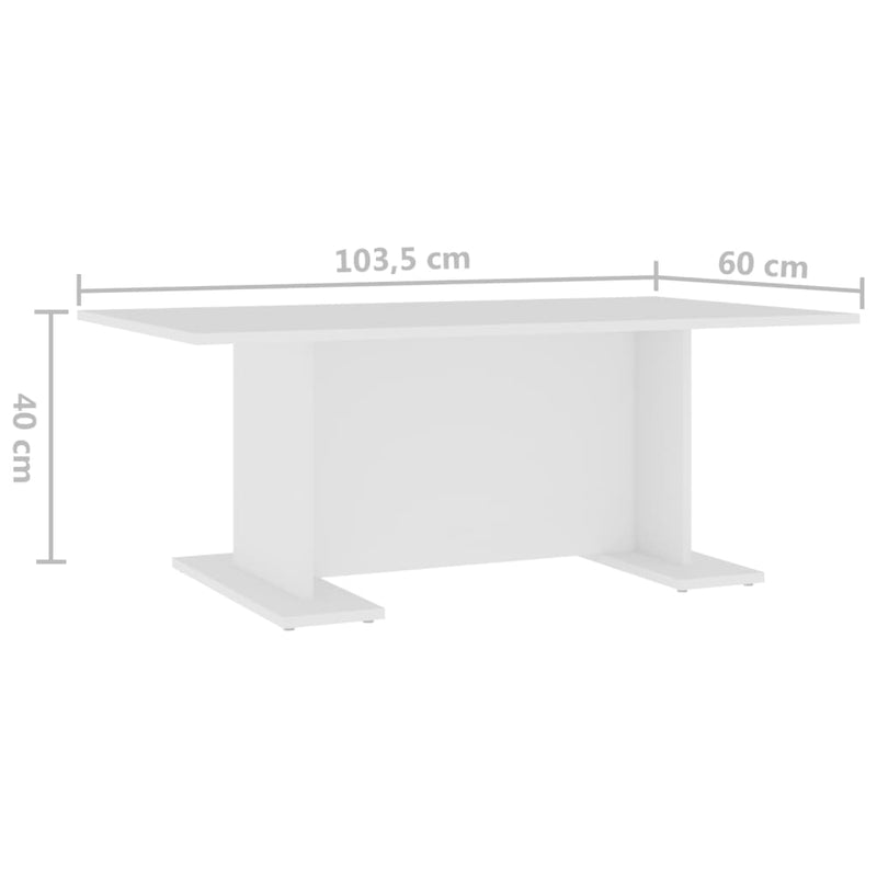 Couchtisch Weiß 103,5x60x40 cm Holzwerkstoff