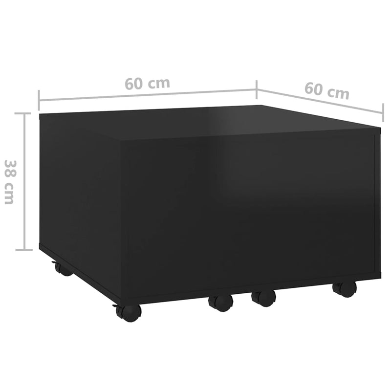 Couchtisch Hochglanz-Schwarz 60x60x38 cm Holzwerkstoff