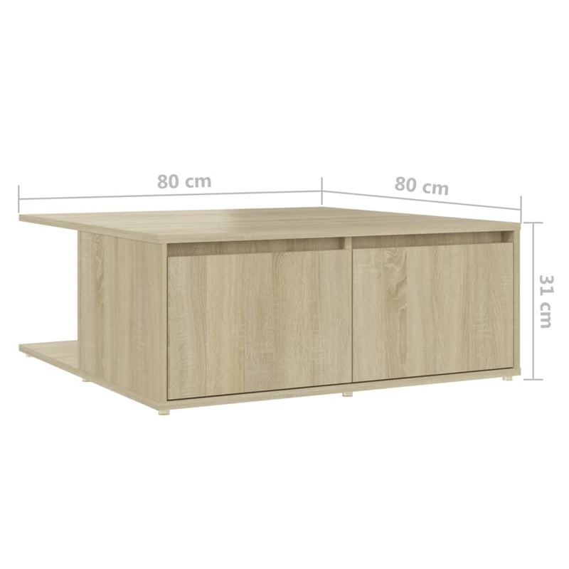 Couchtisch Sonoma-Eiche 80x80x31 cm Holzwerkstoff