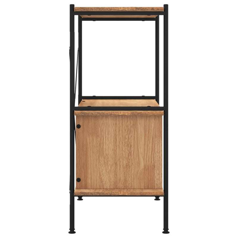 Regal mit 3 Böden und Schrank 80x40x92 cm Stahl Holzwerkstoff