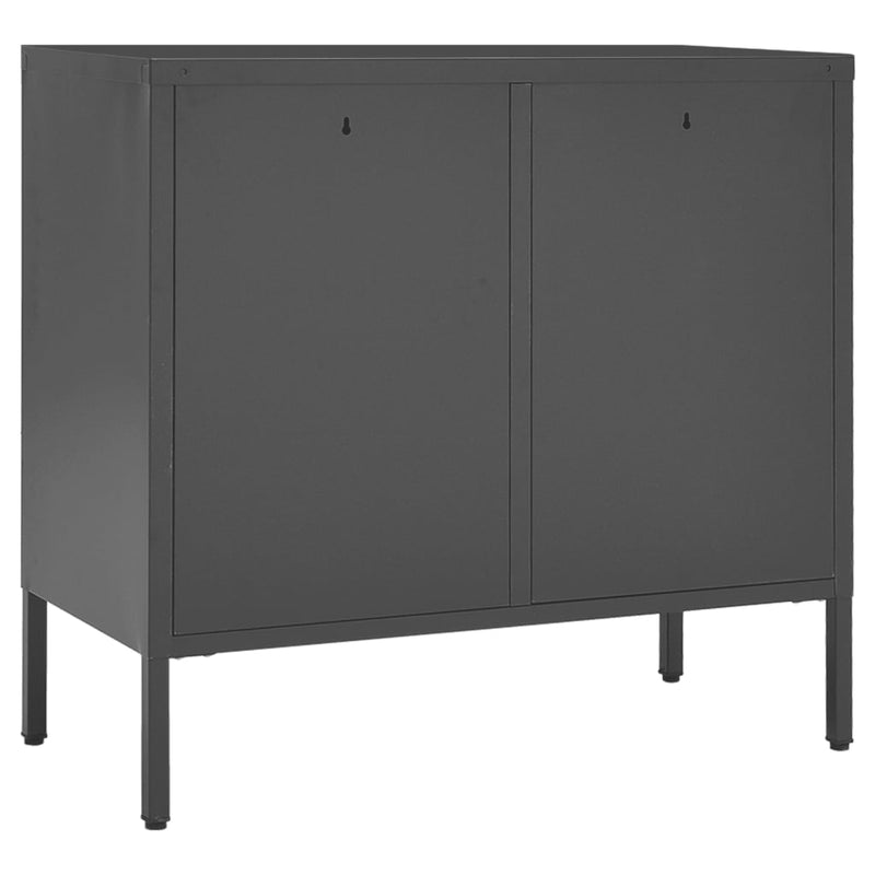 Sideboard Anthrazit 75x35x70 cm Stahl und Hartglas