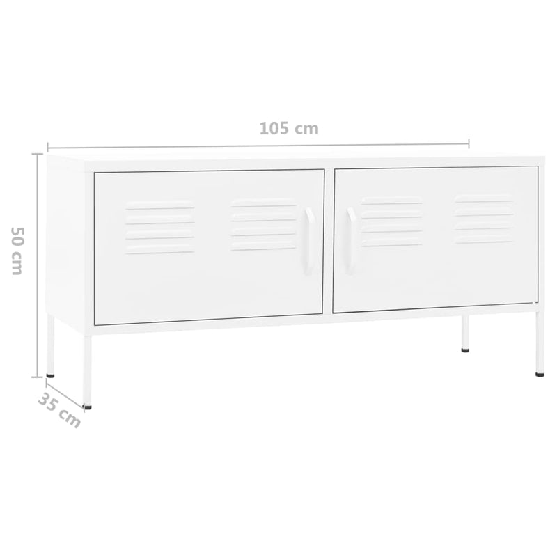 TV-Schrank Weiß 105x35x50 cm Stahl