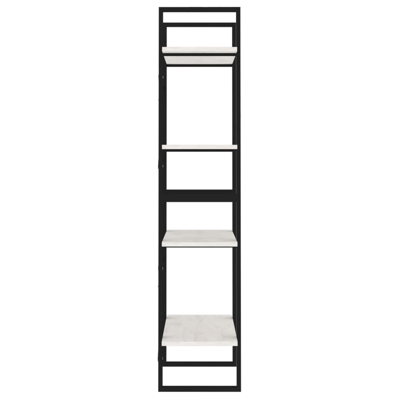 Bücherregal 4 Fächer Weiß 60x30x140 cm Kiefer Massivholz