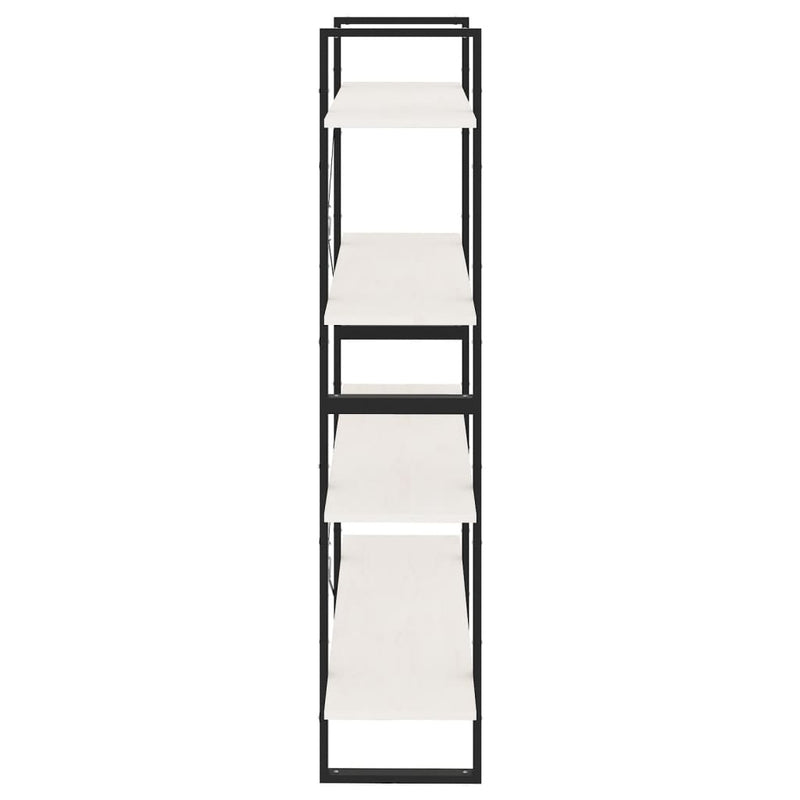 Bücherregal 4 Fächer Weiß 100x30x140 cm Kiefer Massivholz