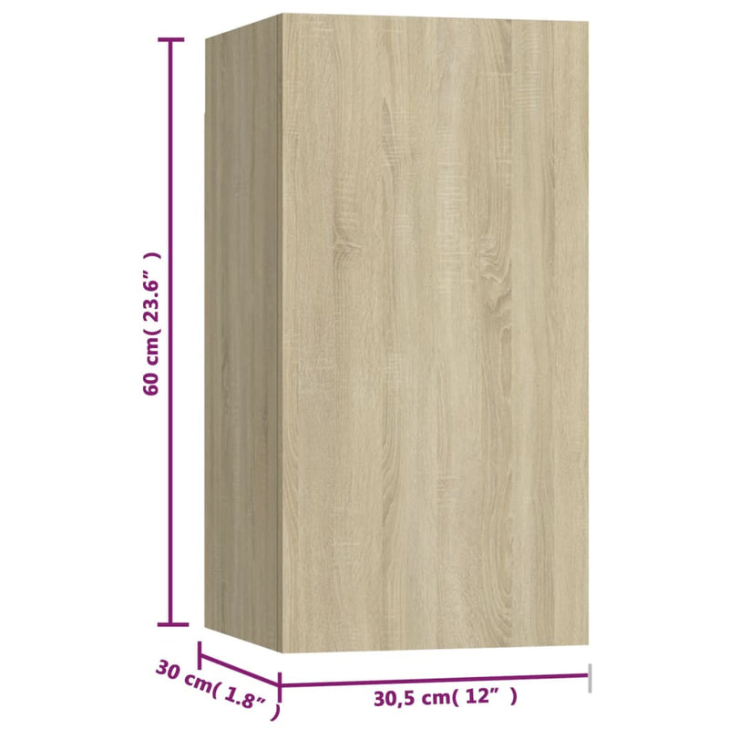 TV-Schränke 7 Stk. Sonoma-Eiche 30,5x30x60 cm Holzwerkstoff