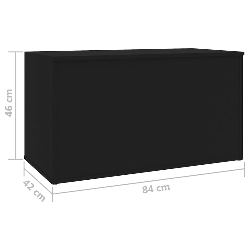 Aufbewahrungstruhe Schwarz 84x42x46 cm Holzwerkstoff