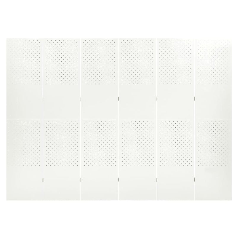 6-tlg. Raumteiler Weiß 240x180 cm Stahl