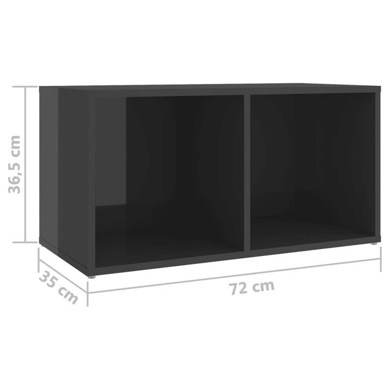 TV-Schränke 4 Stk. Hochglanz-Grau 72x35x36,5 cm Spanplatte