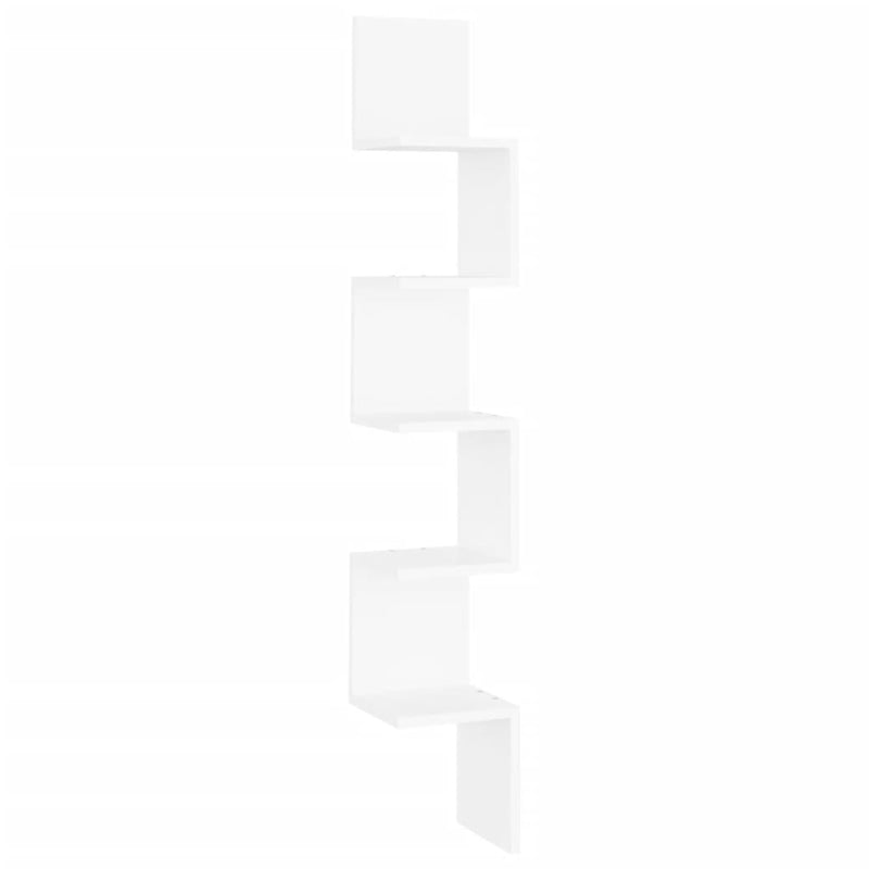 Wand-Eckregal Weiß 20x20x127,5 cm Spanplatte