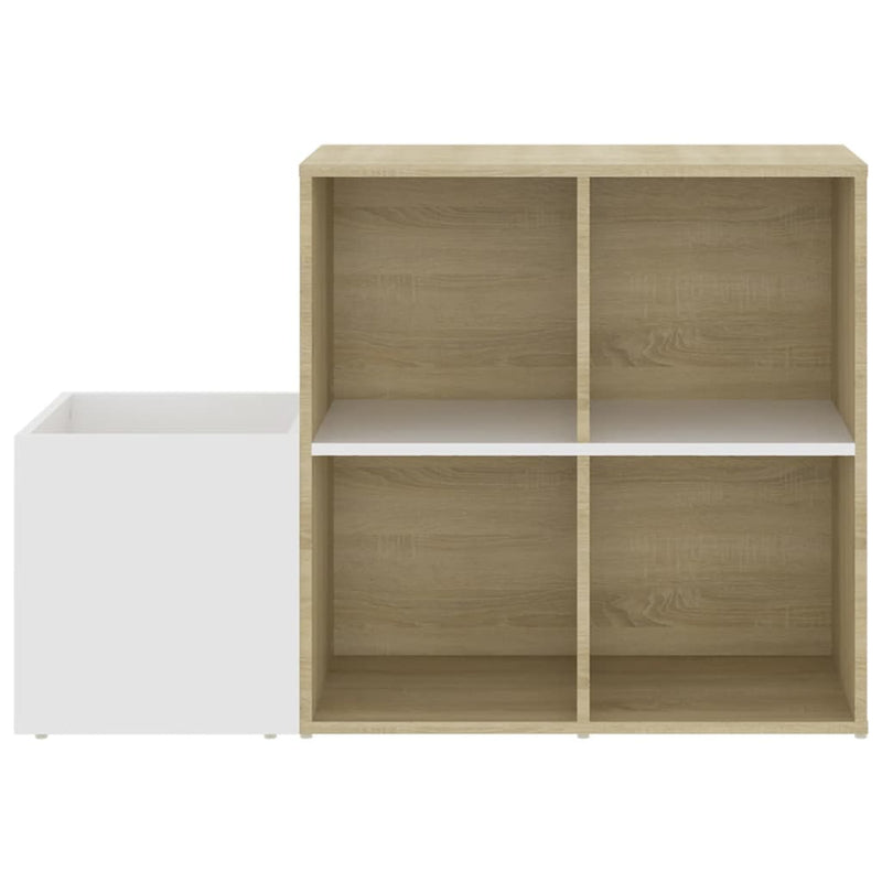 Flur-Schuhschrank Weiß Sonoma Eiche 105x35,5x70 cm Spanplatte