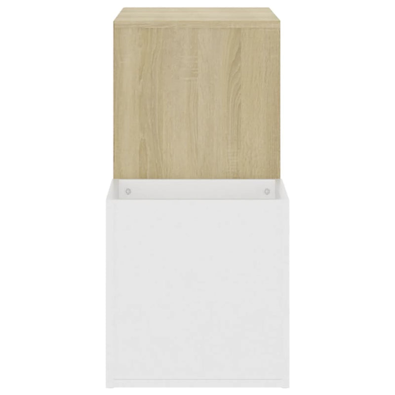 Flur-Schuhschrank Weiß Sonoma Eiche 105x35,5x70 cm Spanplatte