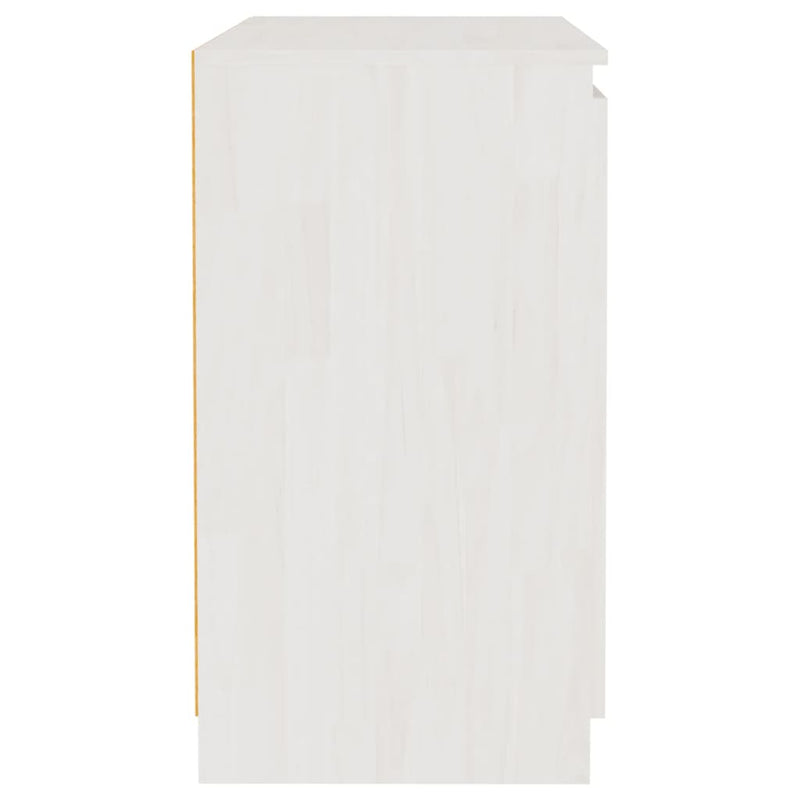Beistellschrank Weiß 60x36x65 cm Kiefer Massivholz