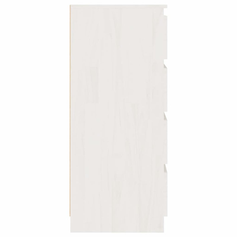 Beistellschrank Weiß 60x36x84 cm Massivholz Kiefer