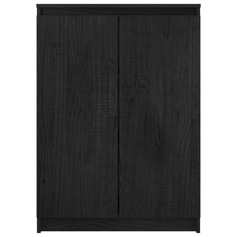 Sideboard Schwarz 60x36x84 cm Massivholz Kiefer