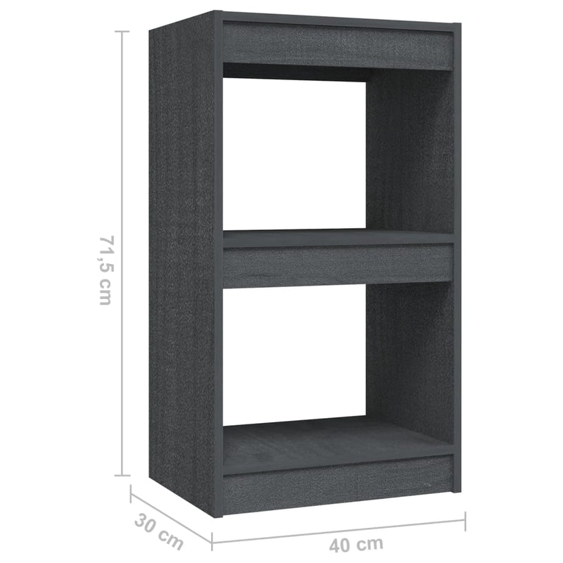 Bücherregal Grau 40x30x71,5 cm Massivholz Kiefer
