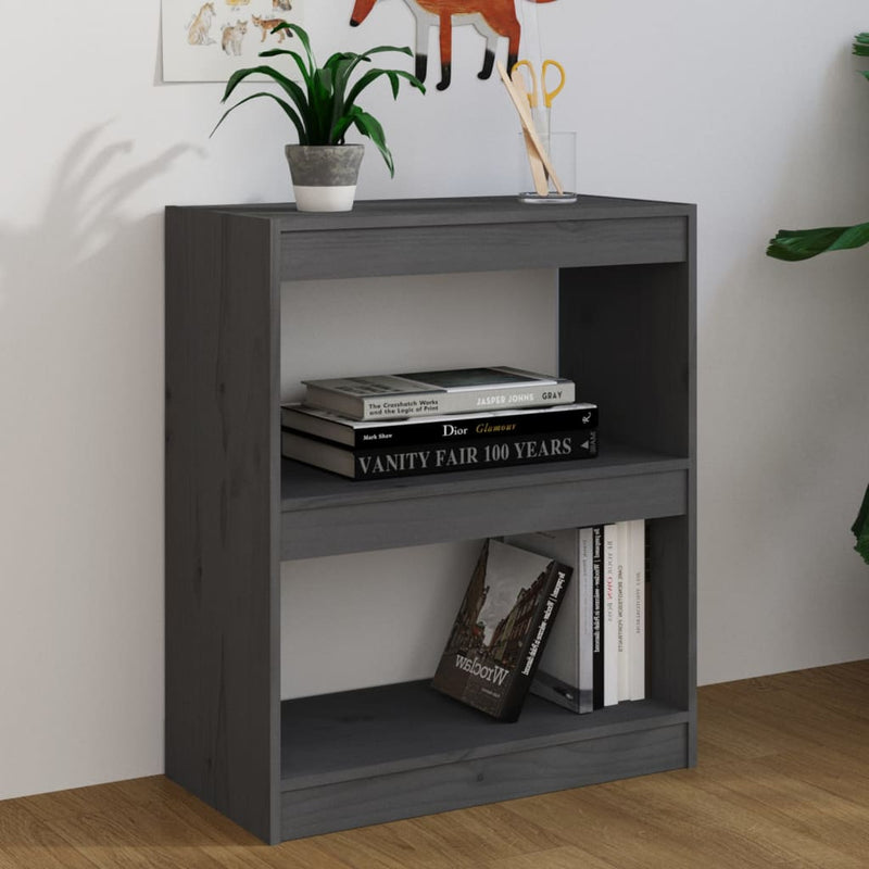 Bücherregal/Raumteiler Grau 60x30x71,5 cm Massivholz Kiefer