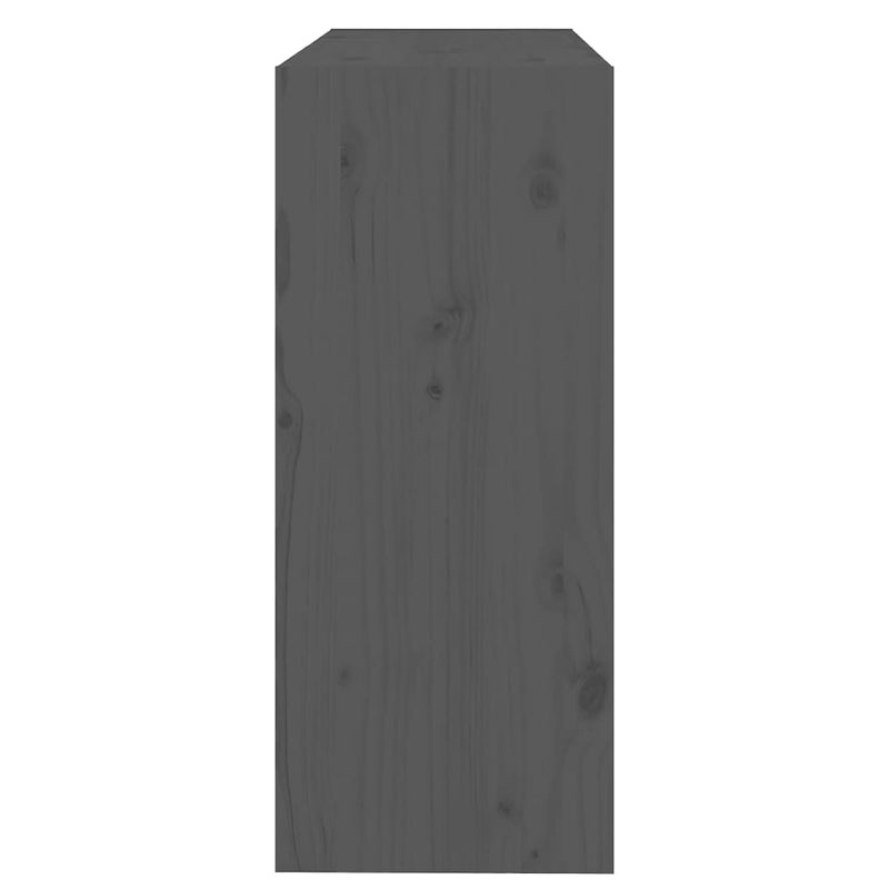 Bücherregal Raumteiler Grau 80x30x71,5 cm Massivholz Kiefer