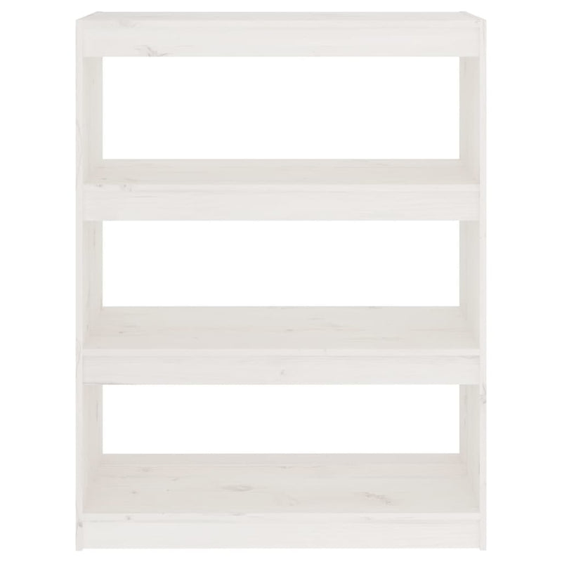 Bücherregal Raumteiler Weiß 80x30x103,5 cm Massivholz Kiefer