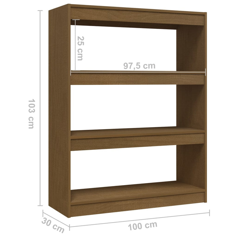 Bücherregal/Raumteiler 100x30x103 cm Massivholz Kiefer