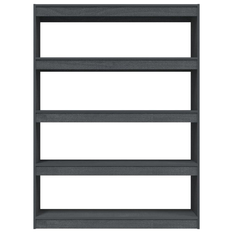 Bücherregal/Raumteiler Grau 100x30x135,5cm Kiefer Massivholz