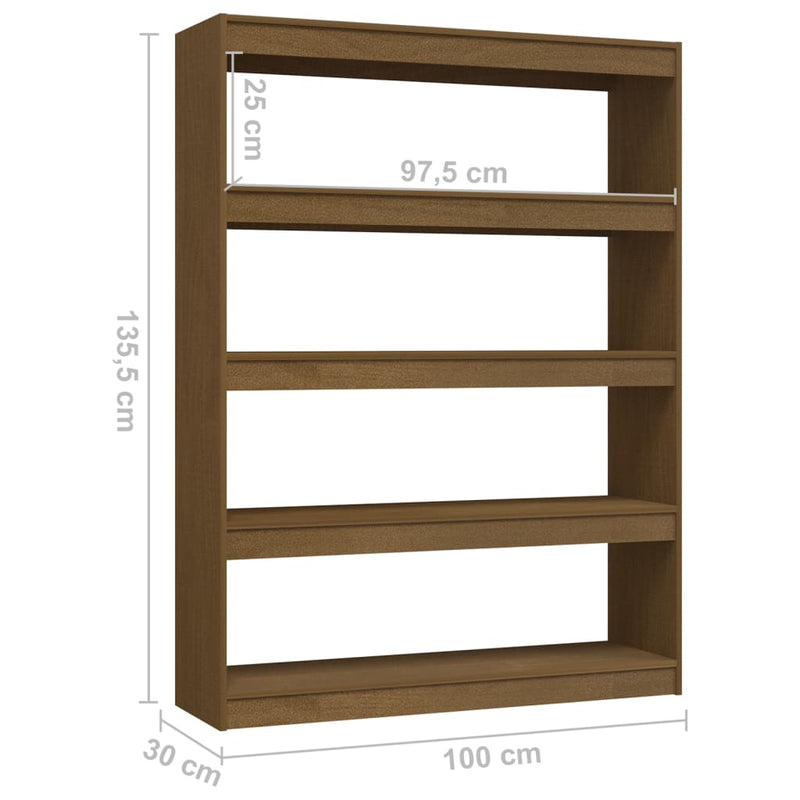 Bücherregal/Raumteiler 100x30x135,5 cm Massivholz Kiefer