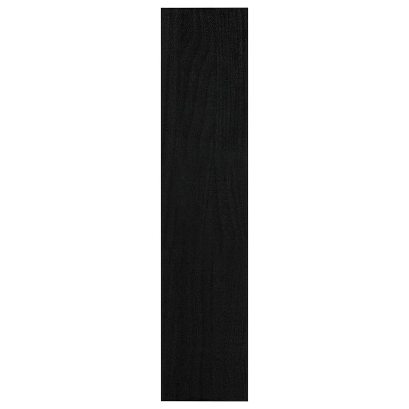 Bücherregal/Raumteiler Schwarz 100x30x135,5cm Kiefer Massivholz