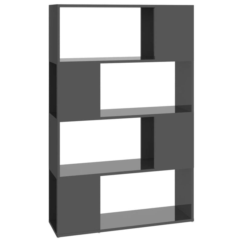 Bücherregal Raumteiler Hochglanz-Grau 80x24x124,5 cm