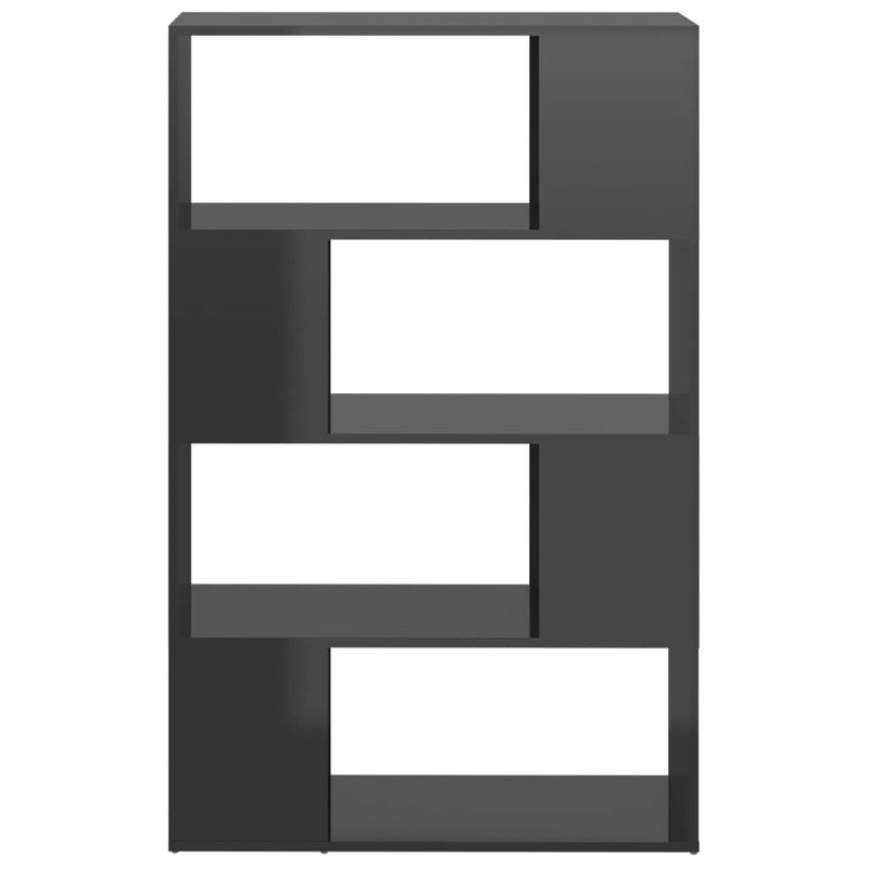Bücherregal Raumteiler Hochglanz-Grau 80x24x124,5 cm
