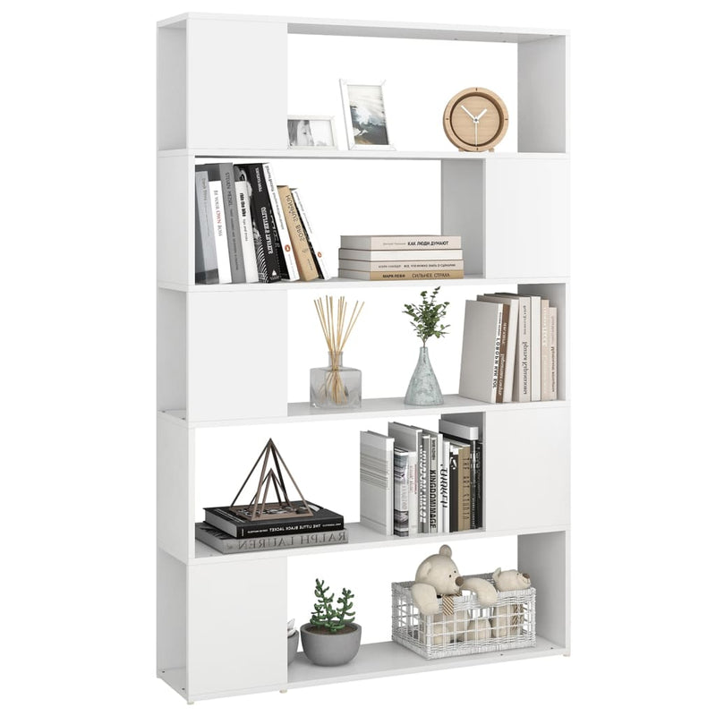 Bücherregal Raumteiler Weiß 100x24x155 cm Holzwerkstoff
