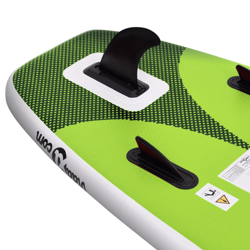 SUP-Board-Set Aufblasbar Grün 300x76x10 cm