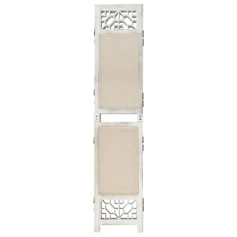 4-tlg. Raumteiler Creme 140x165 cm Stoff