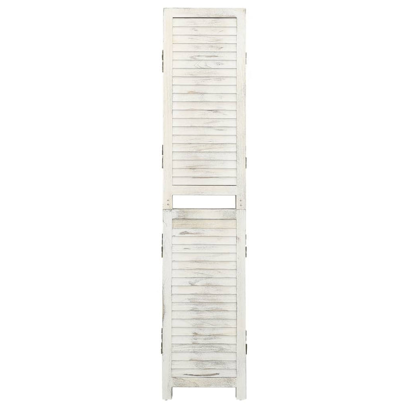 4-Paneel Raumteiler Antik-Weiß 140x165 cm Holz