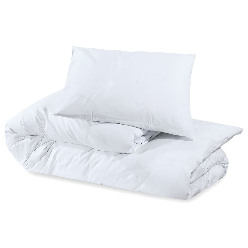 Bettwäsche-Set Weiß 135x200 cm Baumwolle