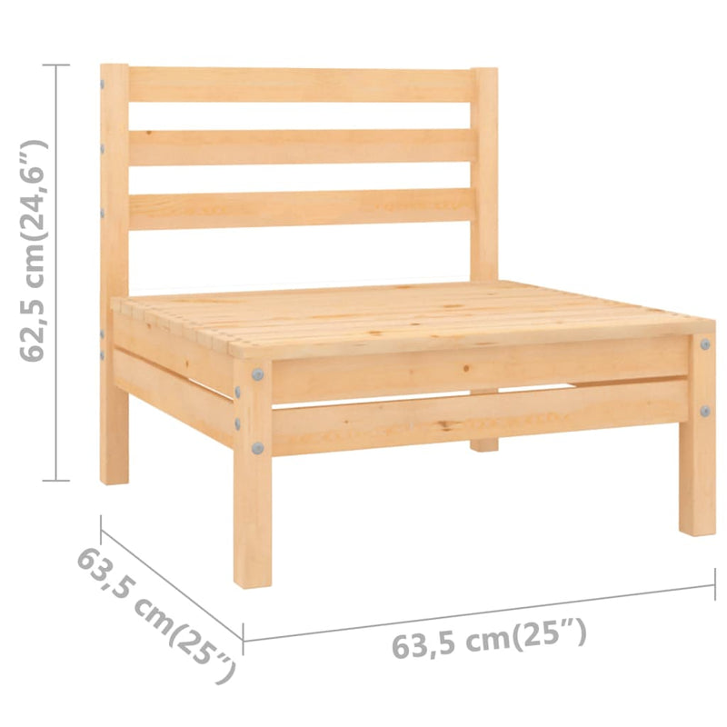 Garten-Mittelsofa Kiefer Massivholz