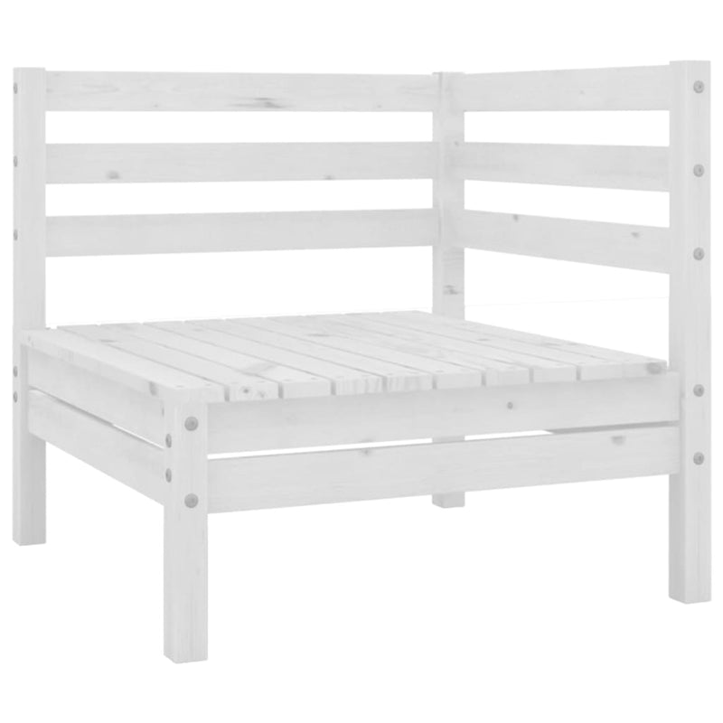 Garten-Ecksofas 2 Stk. Weiß Massivholz Kiefer