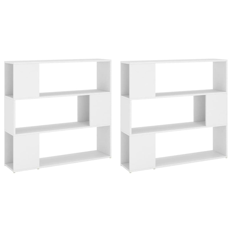 Bücherregal Raumteiler Weiß 100x24x188 cm