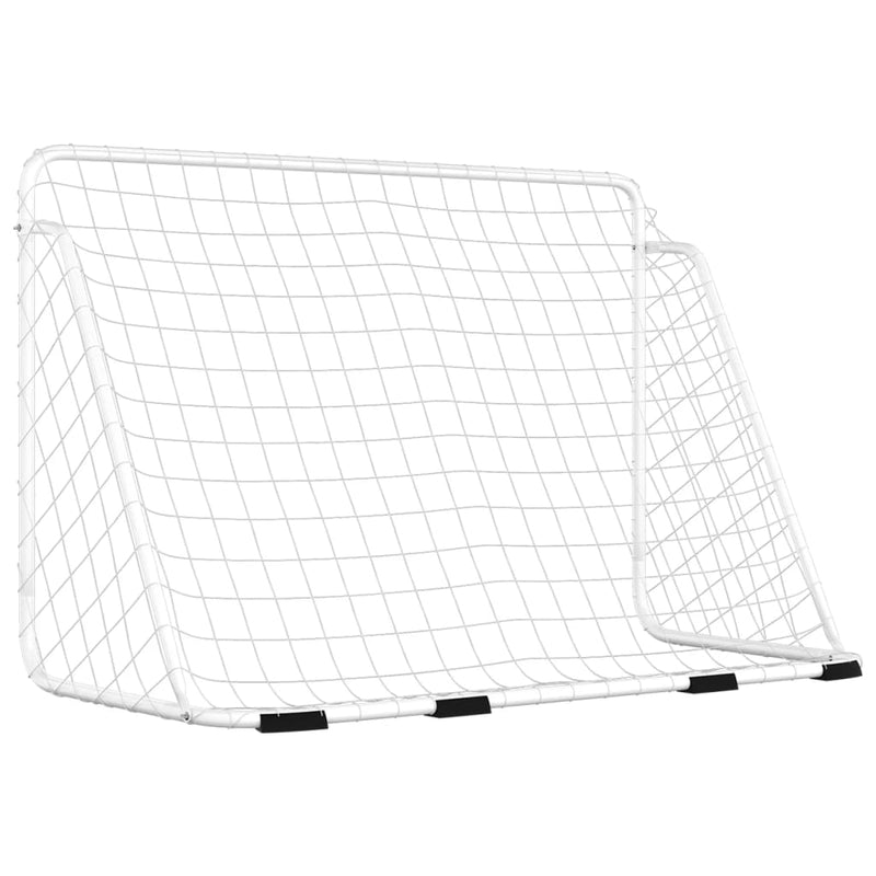 Fußballtor mit Netz Weiß 180x90x120 cm Stahl