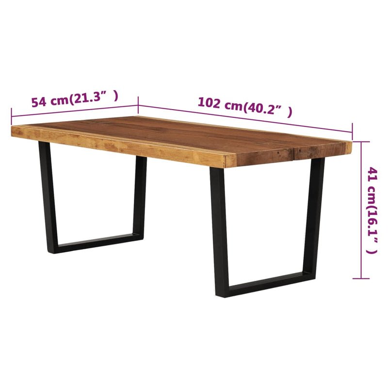 Couchtisch Massivholz Suar 102x54x41 cm