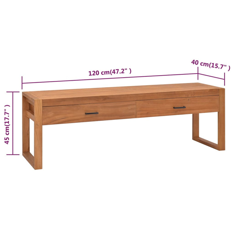 TV-Schrank 120x40x45 cm Massivholz Teak