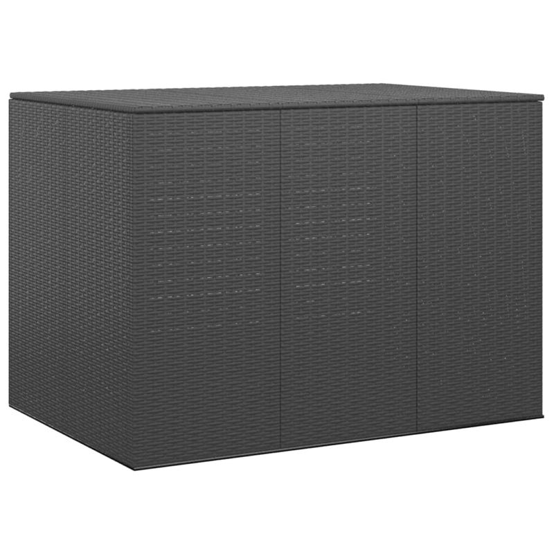 Garten-Kissenbox PE Rattan 145x100x103 cm Schwarz