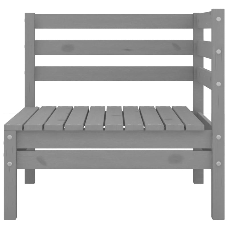 3-tlg. Garten-Lounge-Set Grau Massivholz Kiefer