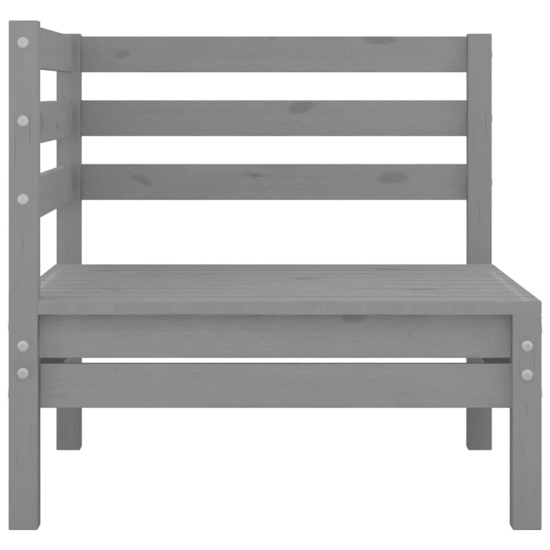 3-tlg. Garten-Lounge-Set Grau Massivholz Kiefer