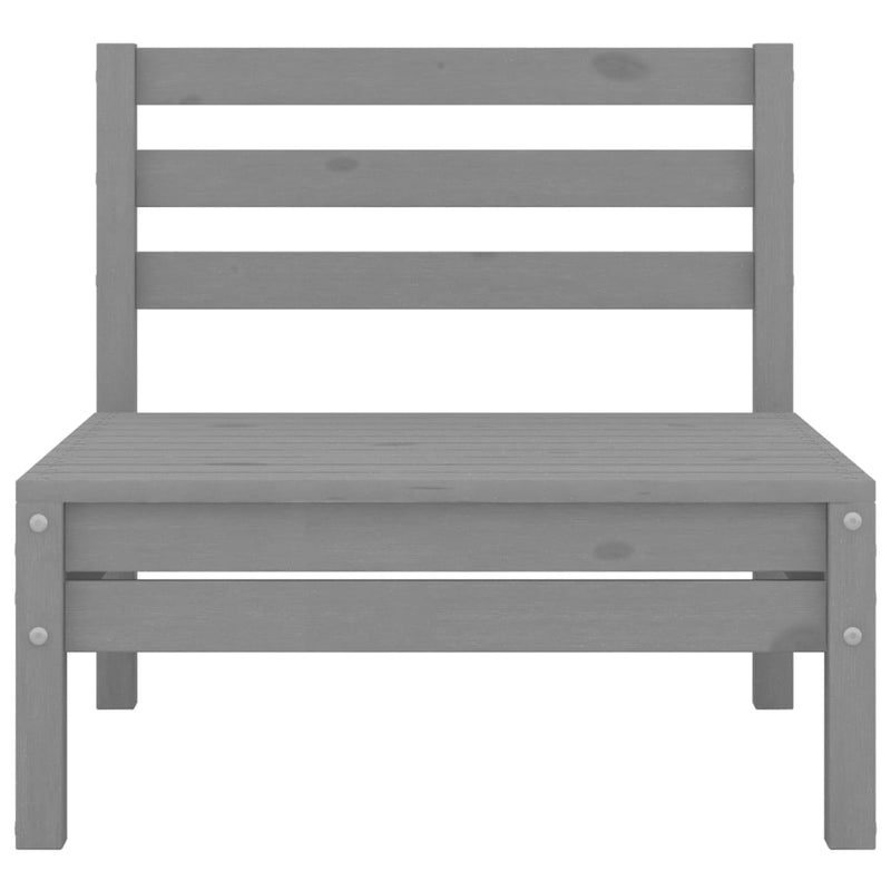 3-tlg. Garten-Lounge-Set Grau Massivholz Kiefer