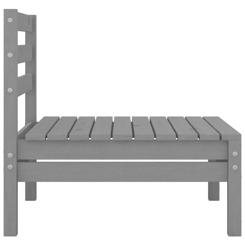 3-tlg. Garten-Lounge-Set Grau Massivholz Kiefer