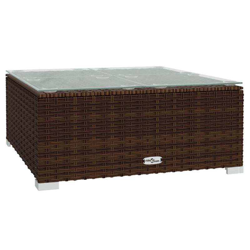 3-tlg. Garten-Lounge-Set mit Auflagen Braun Poly Rattan