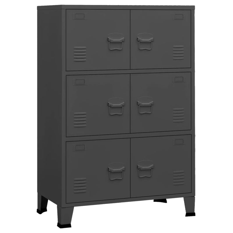 Aufbewahrungstruhe Industrial Anthrazit 75x40x115 cm Metall