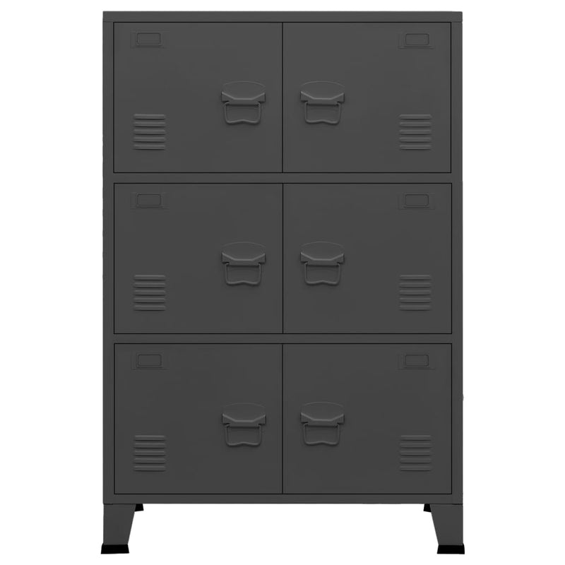 Aufbewahrungstruhe Industrial Anthrazit 75x40x115 cm Metall