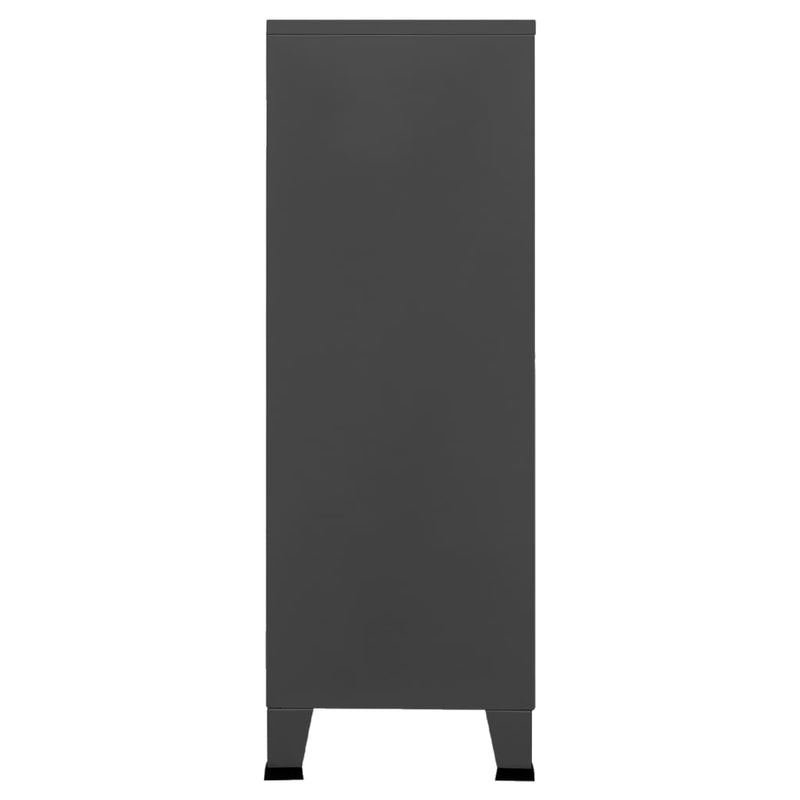 Aufbewahrungstruhe Industrial Anthrazit 75x40x115 cm Metall