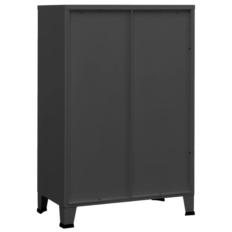 Aufbewahrungstruhe Industrial Anthrazit 75x40x115 cm Metall