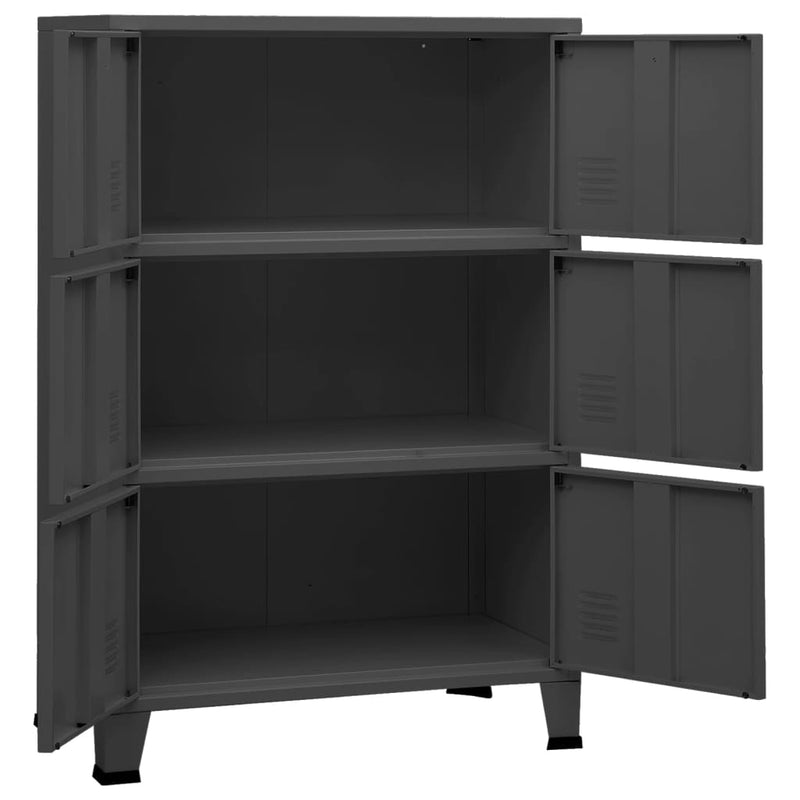Aufbewahrungstruhe Industrial Anthrazit 75x40x115 cm Metall